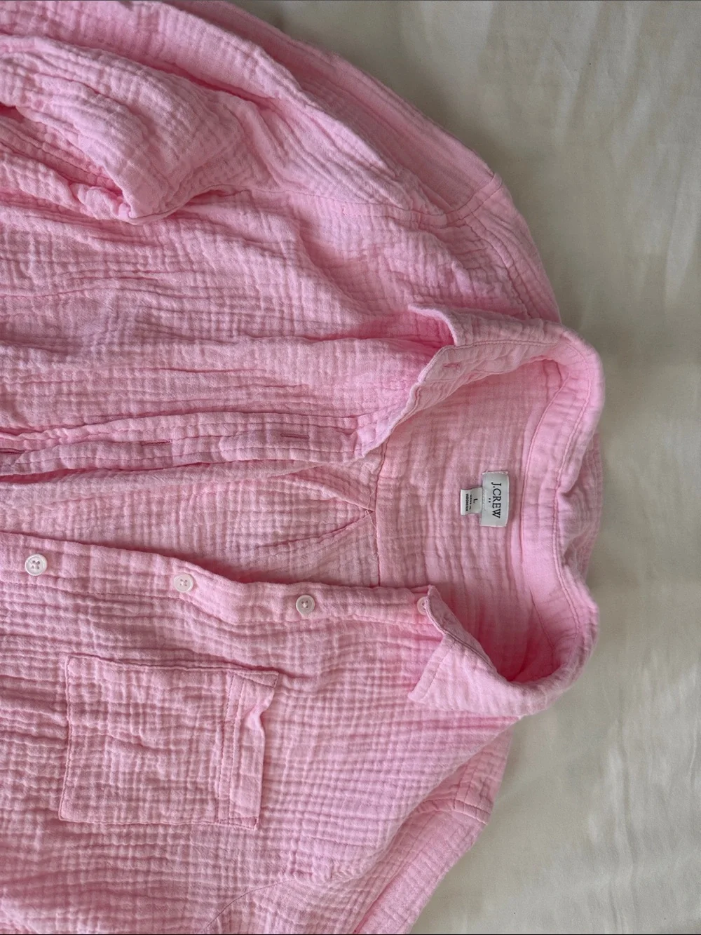J. Crew Pink Blossom Waffle Button-Down Shirt